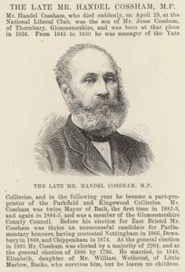 Merhum Bay Handel Cossham, MP (gravür) by English School