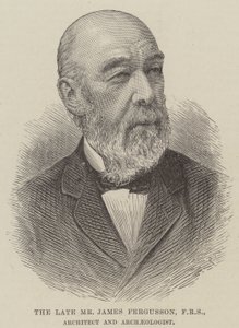 Merhum Bay James Fergusson, FRS, Mimar ve Arkeolog (gravür) by English School