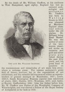 Merhum Bay William Chaffers (gravür) by English School