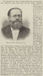 Rahmetli Muhterem Dr Samuel Cox (gravür) by English School