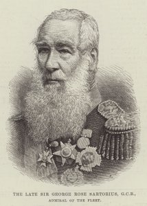 Geç Sir George Rose Sartorius, GCB, Filo Amirali (gravür) by English School