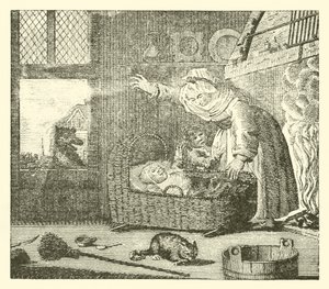 Hemşire ve kurt (gravür) by English School