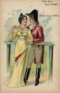Eski eski hikaye, Regency zamanlarında aşk (chromolitho) by English School