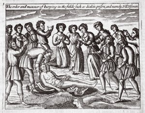 Hapishanede ölenler gibi alanlarda gömme düzeni ve şekli ve yani Will Wiseman, Acts and Monuments by John Foxe, dokuzuncu baskı, pub. 1684 by English School