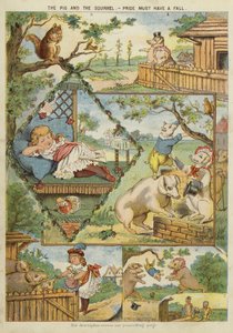 Domuz ve sincap - gururun bir düşüşü olmalı (chromolitho) by English School