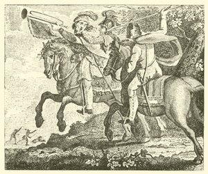 Esir alınan trompetçi (gravür) by English School