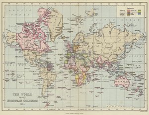 Avrupa Kolonilerini gösteren dünya by English School