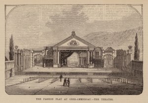 Oberammergau Tutku Oyunu Tiyatrosu, Bavyera (gravür) by English School