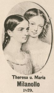 Theresa ve Maria Milanollo (gravür) by English School