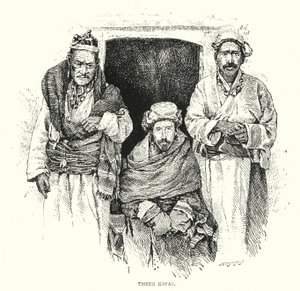 Üç Gopas (gravür) by English School