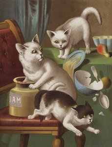 Üç Yavru Kedi Hırsızı (chromolitho) by English School