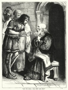 "İki oğlun, ey Eli, öldüler" (gravür) by English School