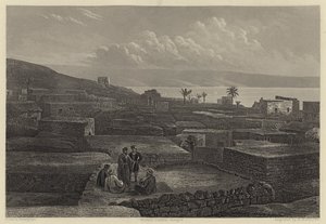 Tiberias ve Celile Denizi (gravür) by English School