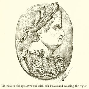 Yaşlılıkta Tiberius, Meşe Yapraklarıyla Taçlanmış ve Aegis takmış by English School
