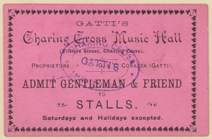 Gattis Charing Cross Müzik Salonu Bileti by English School