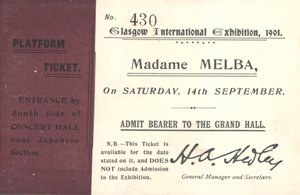 Glasgow Uluslararası Sergisinde Nellie Melba