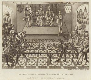 Nicholas Clifford ve John Boucmel bir Fransız arasındaki Devirme Maçı by English School