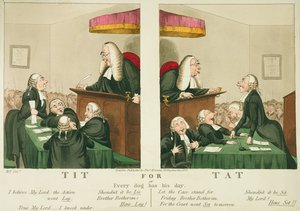 Tat for Tit veya Every Dog Has His Day, Thomas McLean tarafından yayınlandı, Londra, 1827 by English School