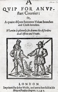 Robert Greene, 1592 tarafından kaleme alınan Yeni Başlayan Bir Saray Görevlisi İçin Bir Quip