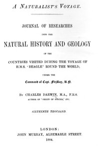 Charles Darwin tarafından yazılan A Naturalists Voyage Around the World