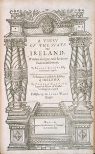Irelande Eyaletinin Bir Görünümü ve Irelande Tarihinin Başlık Sayfası, 1633 by English School