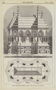 Mezar, Middleton Cheney, Oxon, Bay W Wilkinson, Mimar (gravür) by English School