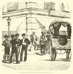 Madrid sokaklarında Toreadors (Boğa güreşçileri) by English School