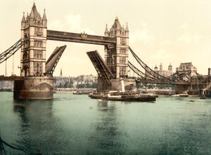 Tower Bridge, Londra (el boyaması fotoğraf) by English School