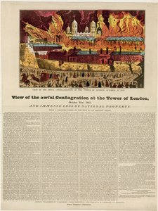 Londra Yangın Kulesi, 1841 by English School