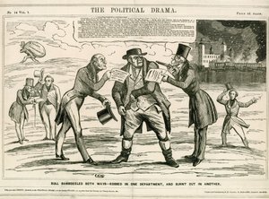 Londra Kulesi yangını, 1841. Çizgi film by English School