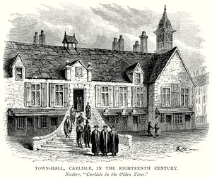 Onsekizinci Yüzyılda Carlisle Belediye Binası (gravür) by English School
