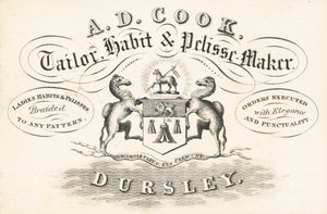 Ticaret kartı, A D Cook by English School