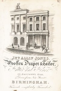 Ticaret kartı, John Allin Jones by English School