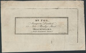 Ticaret kartı, Bay Fox by English School
