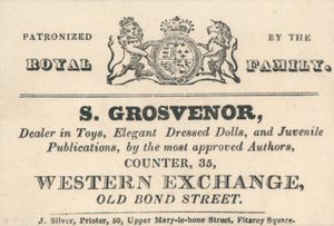 Ticaret kartı, S Grosvenor by English School