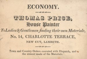 Ticaret kartı, Thomas Price by English School