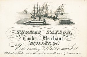 Ticaret kartı, Thomas Taylor by English School