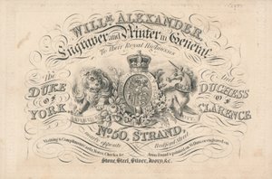 Ticaret kartı, William Alexander by English School