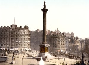Trafalgar Meydanı, Londra (el boyaması fotoğraf) by English School