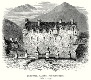 Traquair Kalesi, Peeblesshire (gravür) by English School