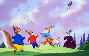 Bir uçurtma uçuran Tufty by English School