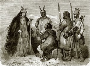 Tunguse sorceress and natives by English School