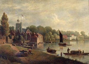 Twickenham Kilisesi aşağı bakıyor, 1800-30 by English School