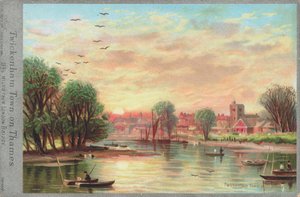 Thames Nehri üzerindeki Twickenham Kasabası by English School