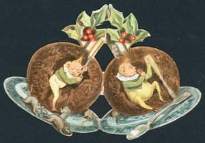 İki Erik Pudingi, Noel Kartı by English School