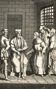 Bay Bradford ile konuşan iki İspanyol keşiş, Tilki Şehitleri c.1703 99
