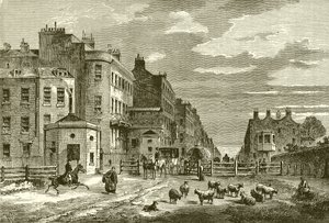 Tyburn Paralı Yolu, 1820 by English School