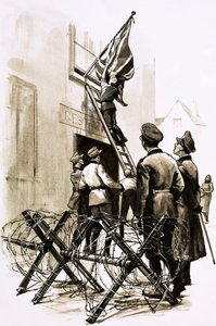 Alman işgali altında, Union Jacks yırtıldı (kağıt üzerinde guaj) by English School