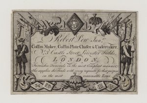 Undertakers, Robert Low Junior, ticaret kartı by English School