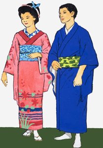 Japon erkek ve kadının tanımlanamayan resmi by English School